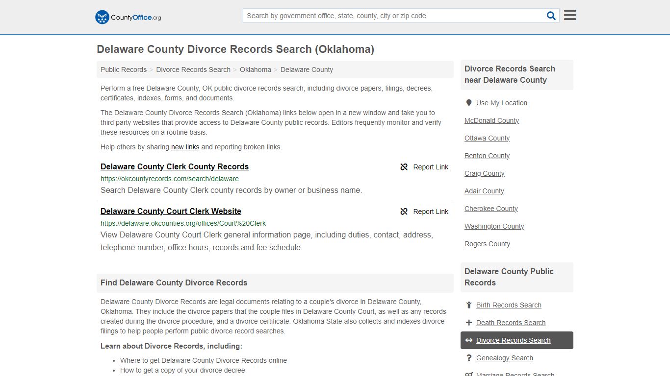 Divorce Records Search - Delaware County, OK (Divorce Certificates ...